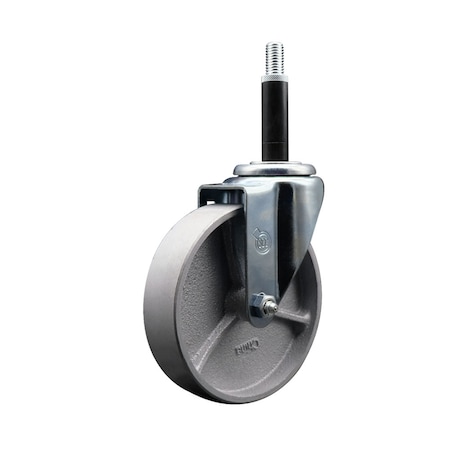 Service Caster 5'' Semi Steel Wheel Swivel 3/4'' Expanding Stem Caster SCC-EX20S514-SSS-34